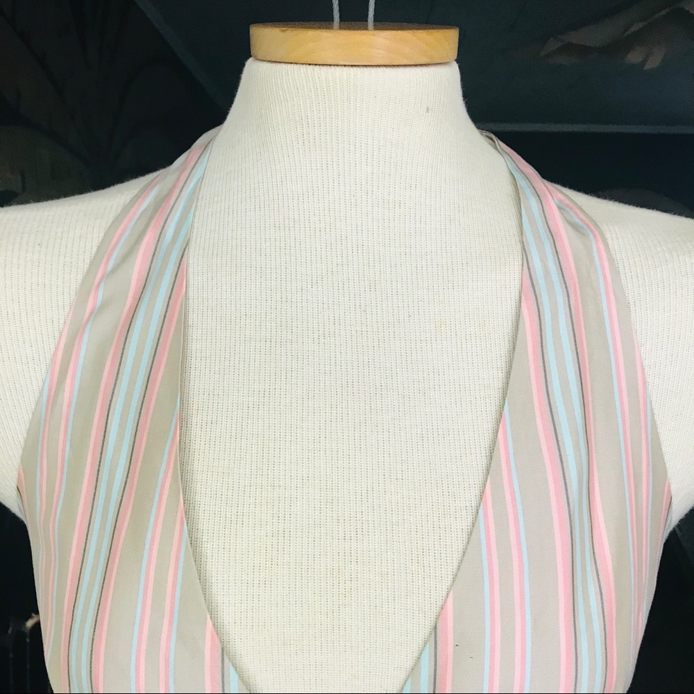 Tommy Bahaha Silk Neutral Striped Halter Dress - Picture 2 of 14